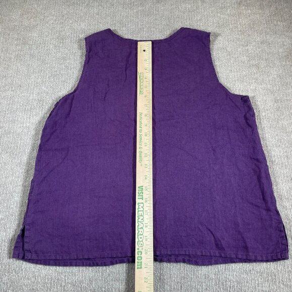 Flax Tank Top Womens Size Small 100% Linen Crew Neck - Picture 9 of 9